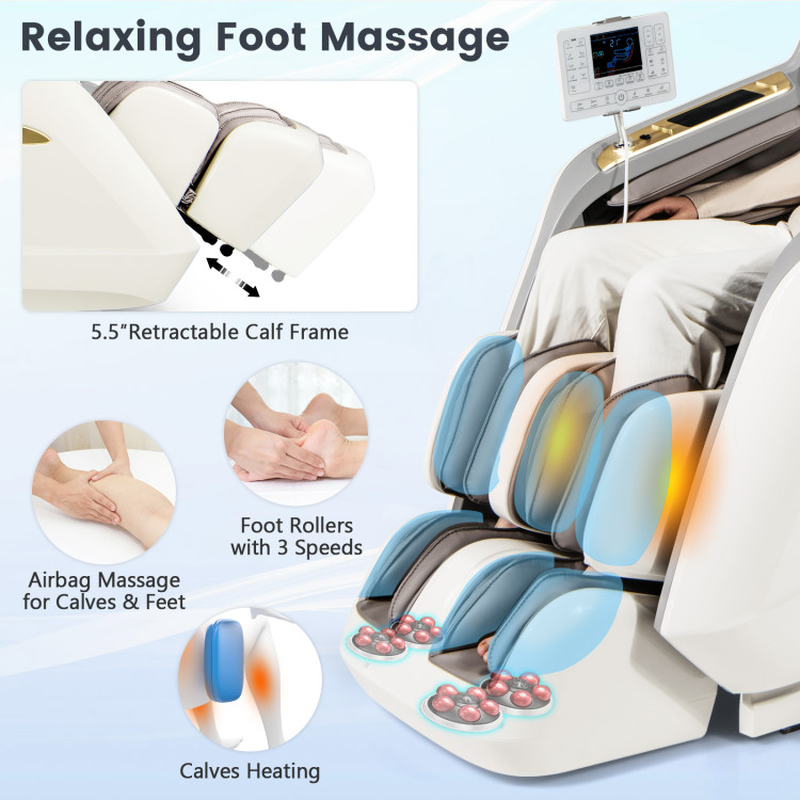 Therapy 36 3D SL-Track Massage Chair with Air Compression, Waist & Calf Heat, and Foot Rollers