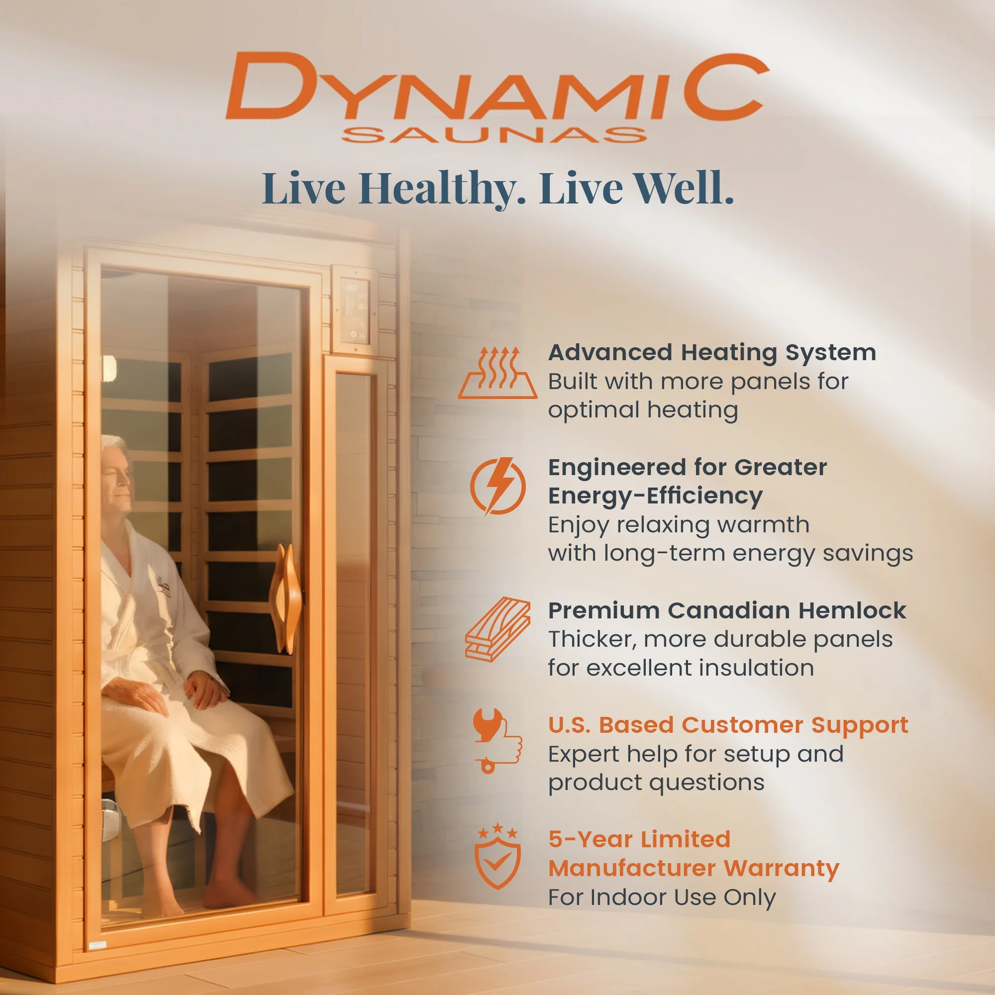 Barcelona 1- to 2-Person Low EMF FAR Infrared Home Sauna