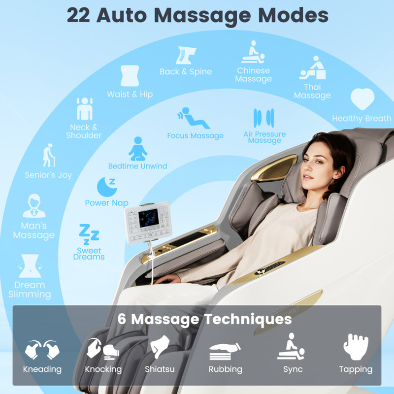 Therapy 36 3D SL-Track Massage Chair with Air Compression, Waist & Calf Heat, and Foot Rollers