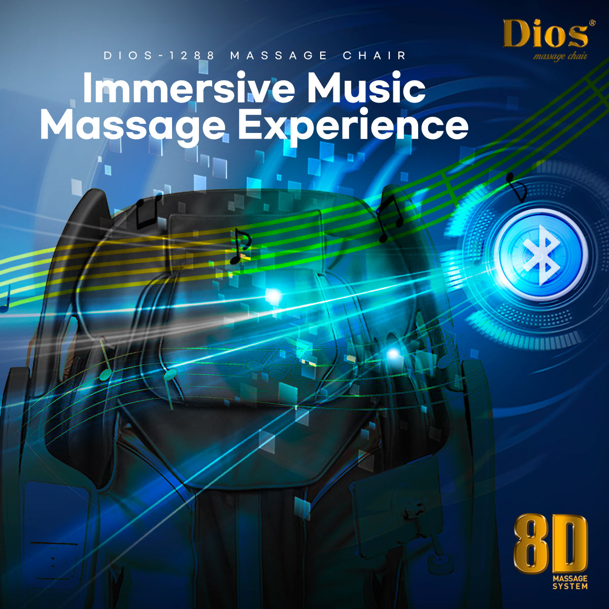 Kahuna Dios 1288 8D Dual-Core Zero Gravity Massage Chair with 54" SL-Track and Air Float System